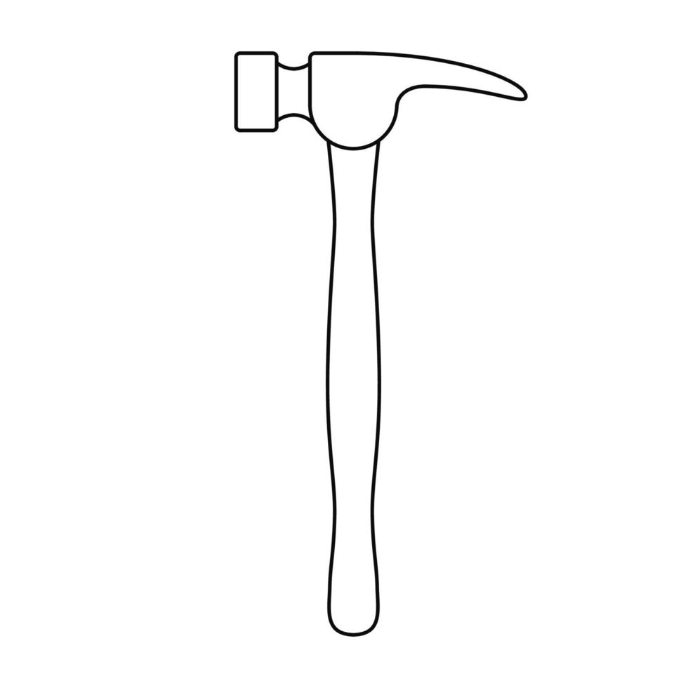ícone de martelo isolado no fundo branco. ilustração vetorial de martelo. vetor