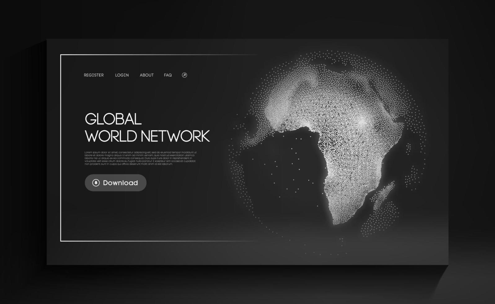 comunicação digital de rede mundial global. conceito de comunicação mundial de rede social. fundo de vetor 3d de tecnologia de internet. ilustração em vetor web design.