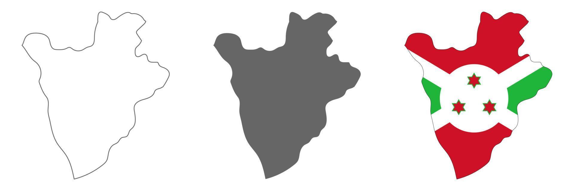 mapa de burundi altamente detalhado com bordas isoladas no fundo vetor