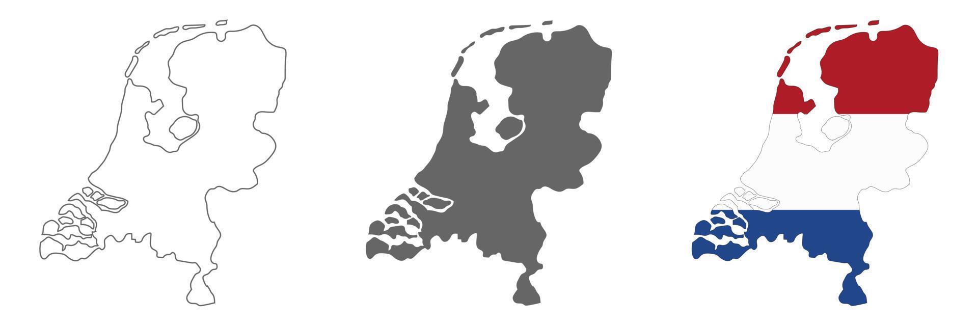 mapa altamente detalhado da Holanda com fronteiras isoladas no fundo vetor