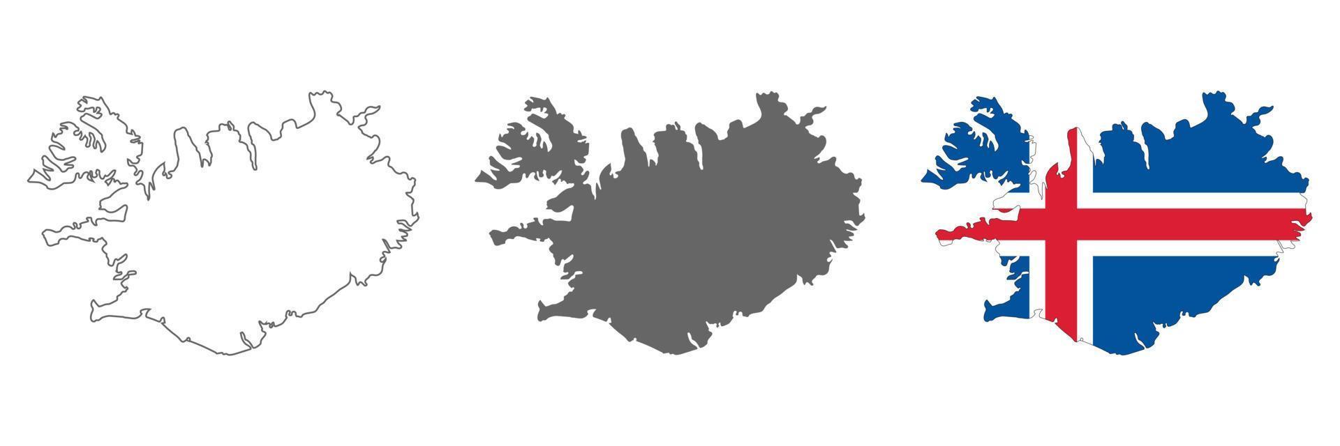 mapa altamente detalhado da Islândia com fronteiras isoladas no fundo vetor