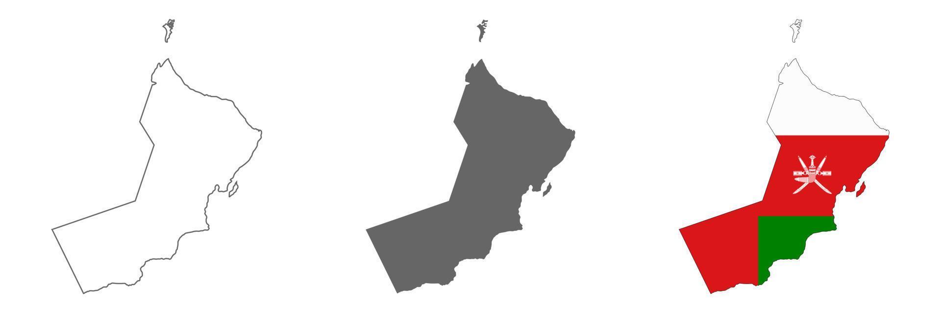 mapa altamente detalhado do sultanato de Omã com bordas isoladas no fundo vetor