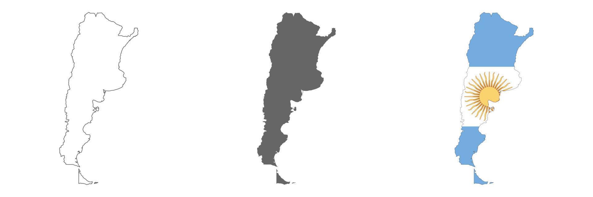 mapa altamente detalhado da argentina com fronteiras isoladas no fundo vetor