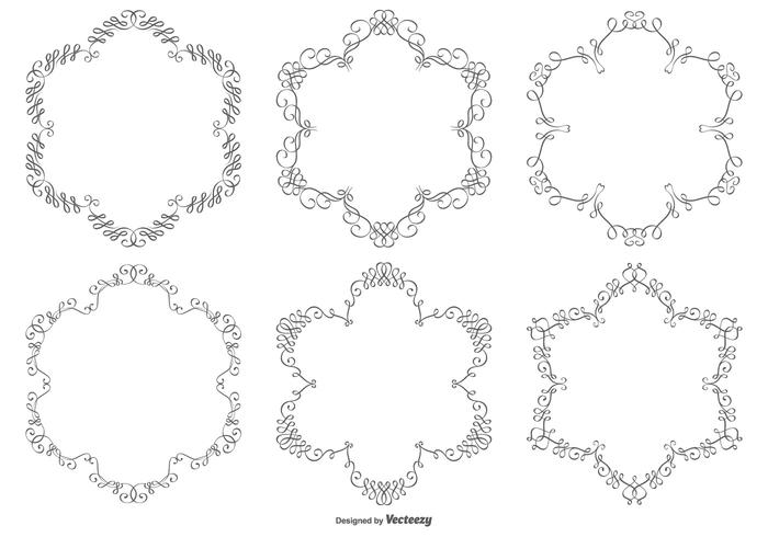 Coleção de quadros de vetores de ornamento