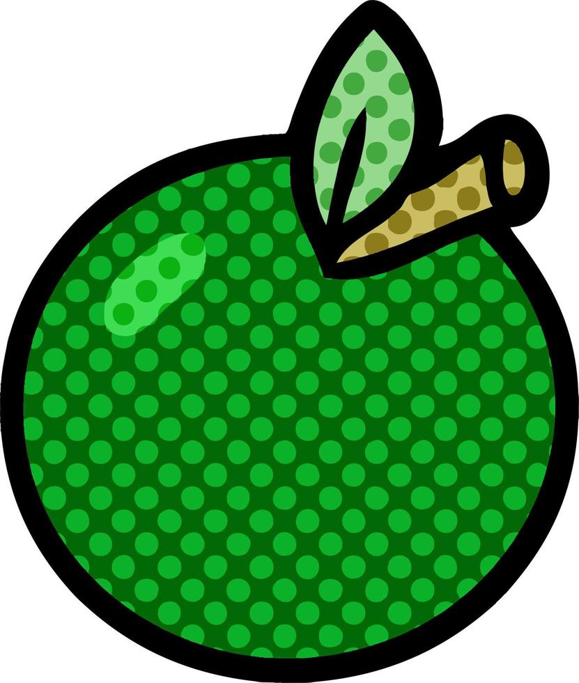 maçã verde dos desenhos animados vetor