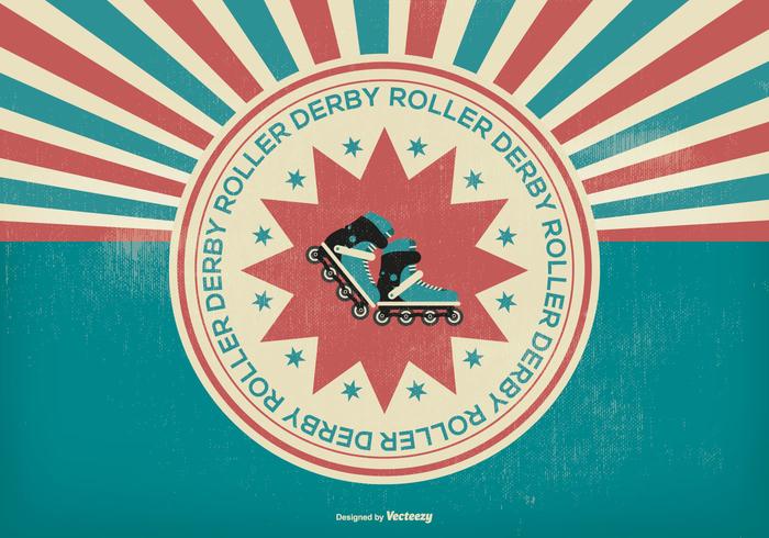 Ilustração Retro Roller Derby vetor