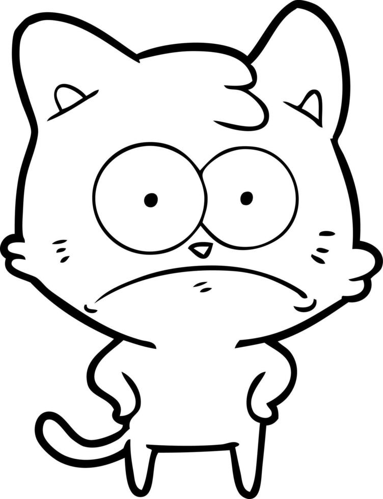 gato nervoso de desenho animado vetor