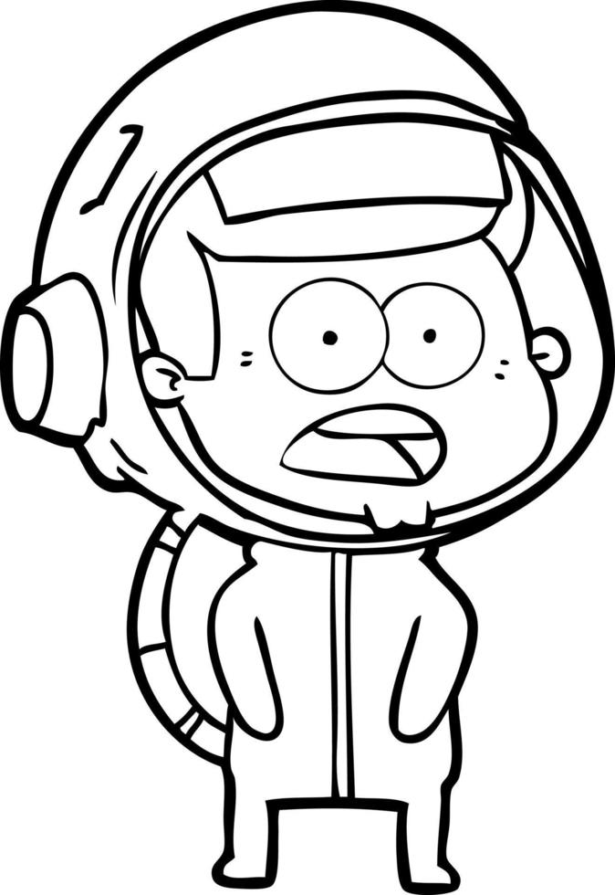 astronauta surpreso dos desenhos animados vetor