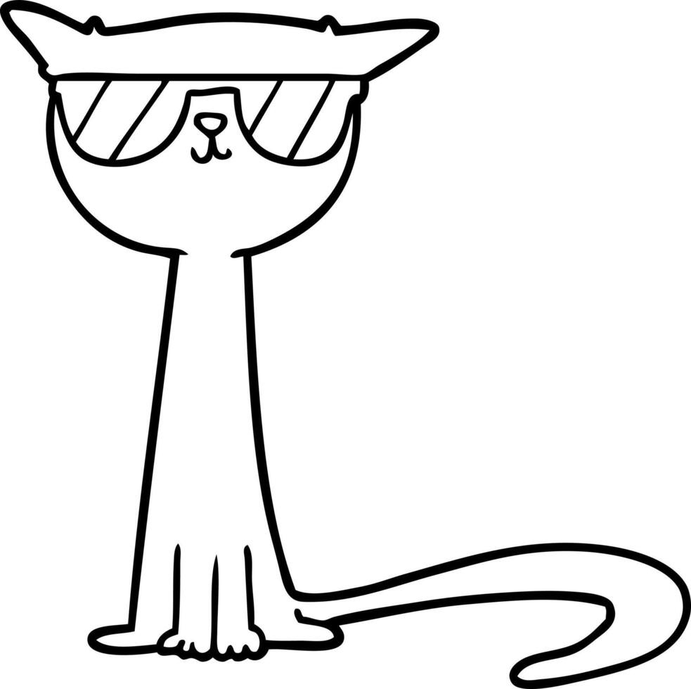 gato legal dos desenhos animados vetor