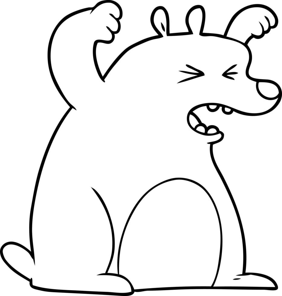 urso rugindo dos desenhos animados vetor