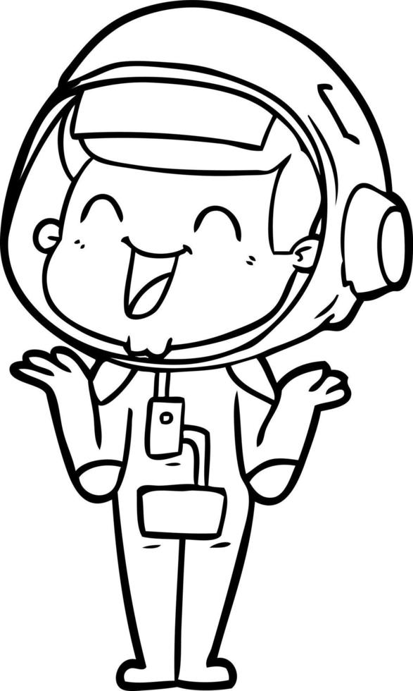 astronauta de desenho animado feliz vetor