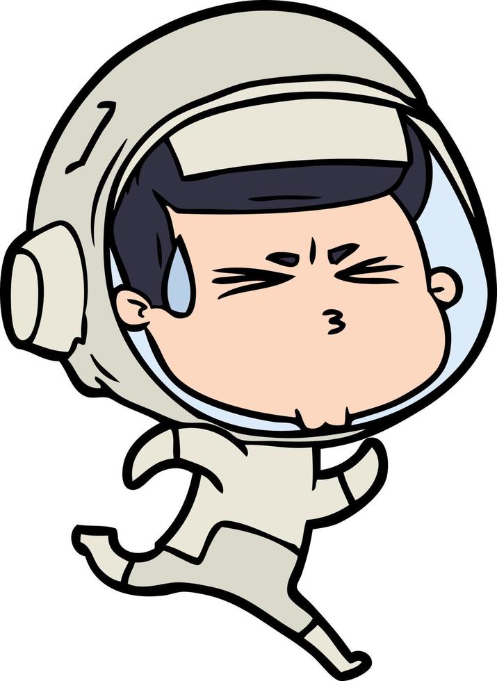 astronauta estressado dos desenhos animados vetor