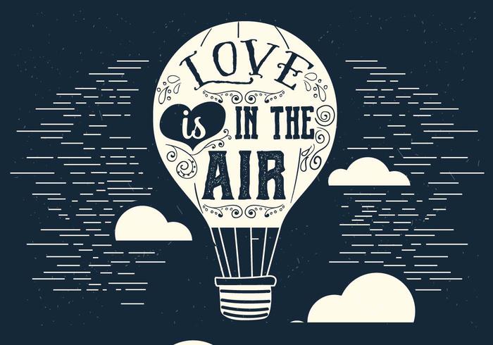 O amor está no balão de ar do vetor do ar