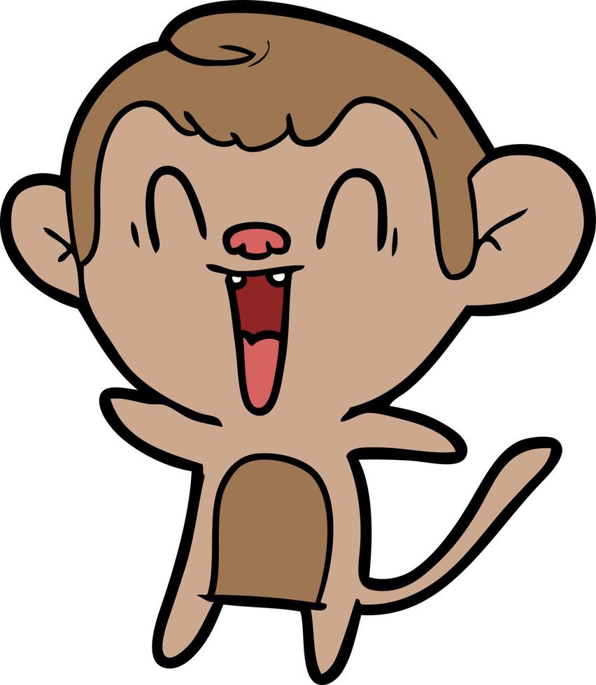 macaco rindo dos desenhos animados vetor