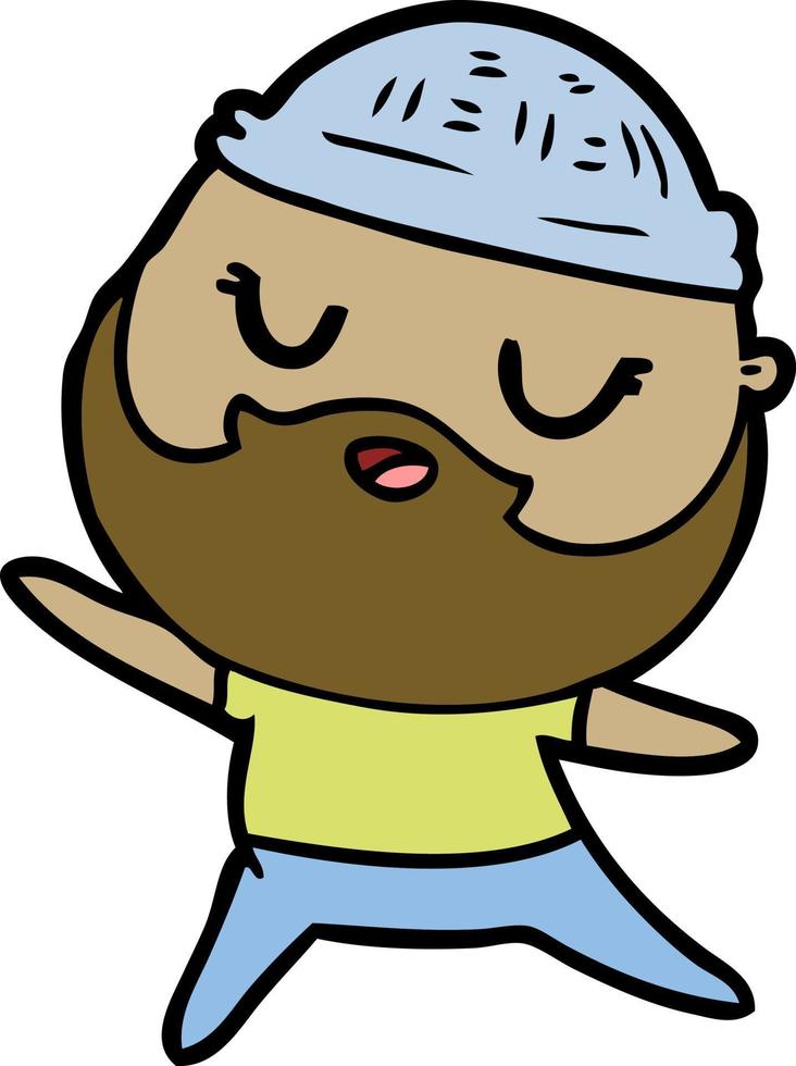 homem de desenho animado com barba vetor