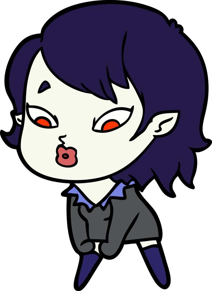 linda garota vampira de desenho animado vetor