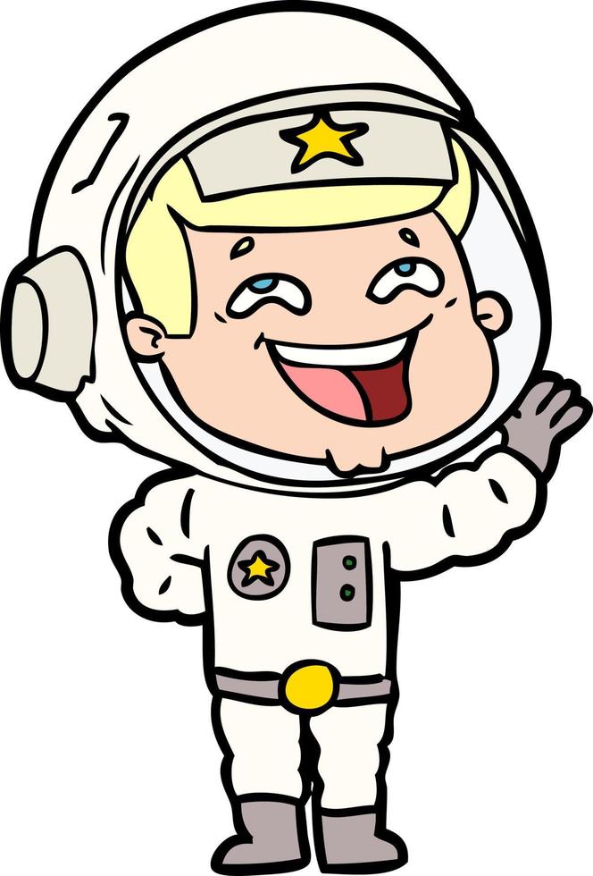 astronauta rindo dos desenhos animados vetor