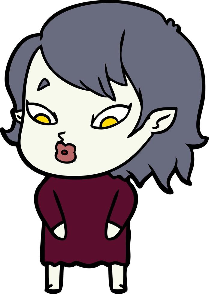 linda garota vampira de desenho animado vetor