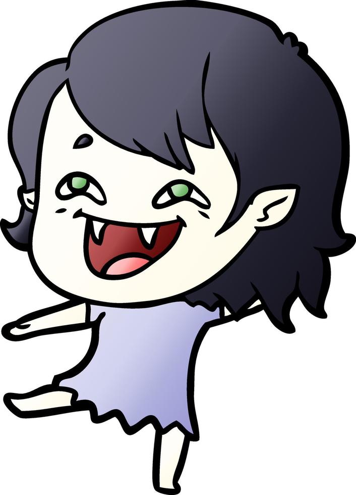 garota vampira rindo dos desenhos animados vetor