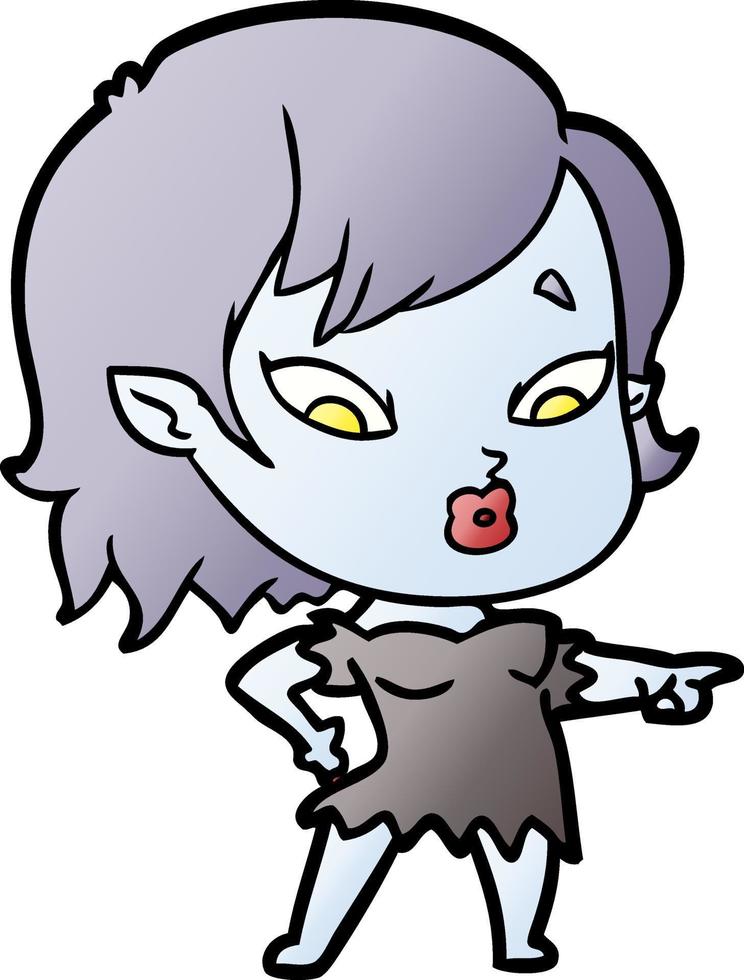 linda garota vampira de desenho animado vetor