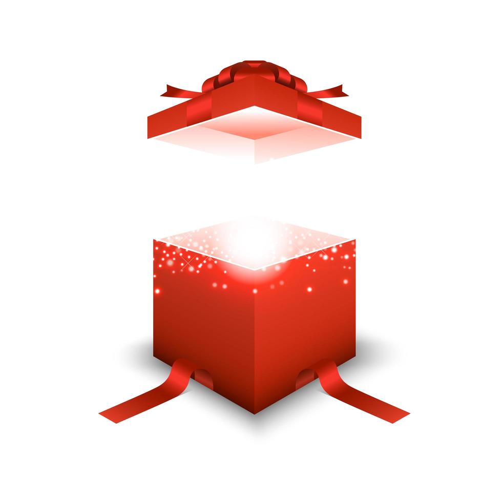 caixa de presente vermelha em fundo branco vetor
