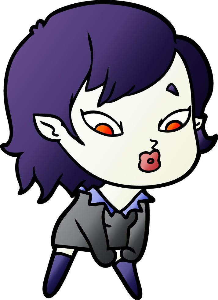 linda garota vampira de desenho animado vetor