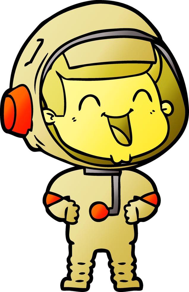 astronauta de desenho animado feliz vetor