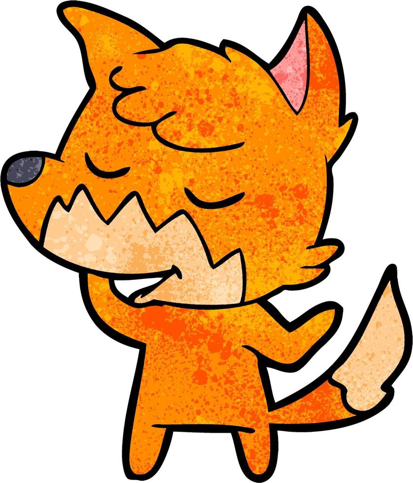 raposa de desenho animado amigável vetor