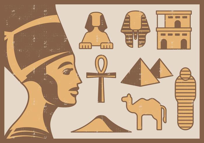 Ícones egípcios vetor
