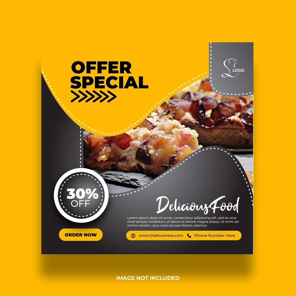 banner de comida especial de oferta mínima criativa para mídia social vetor