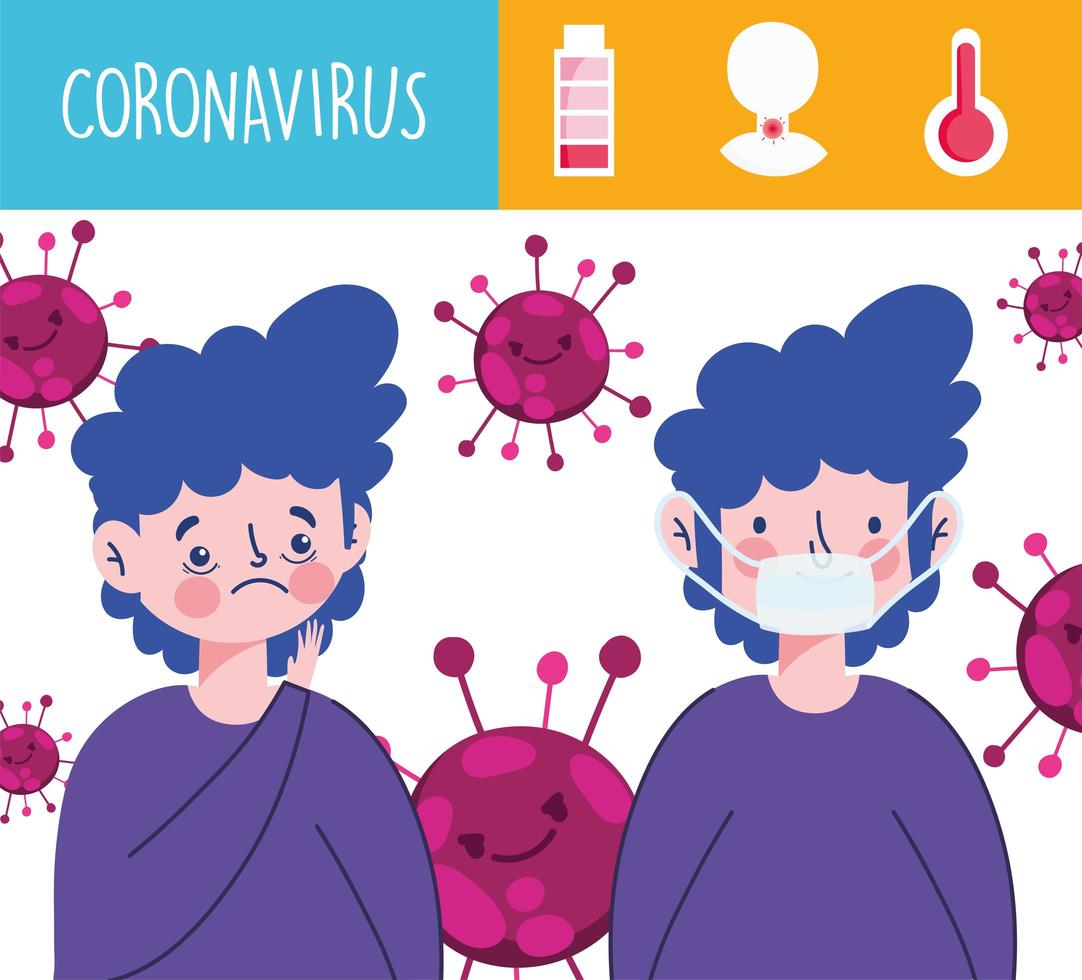 banner de sintomas de coronavírus vetor