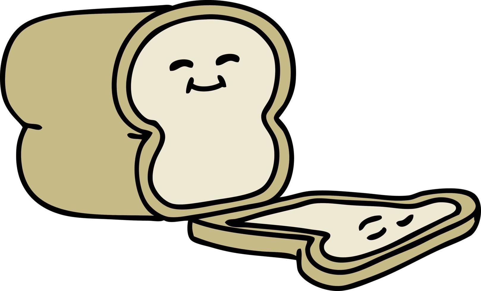 pão fatiado de desenho animado vetor