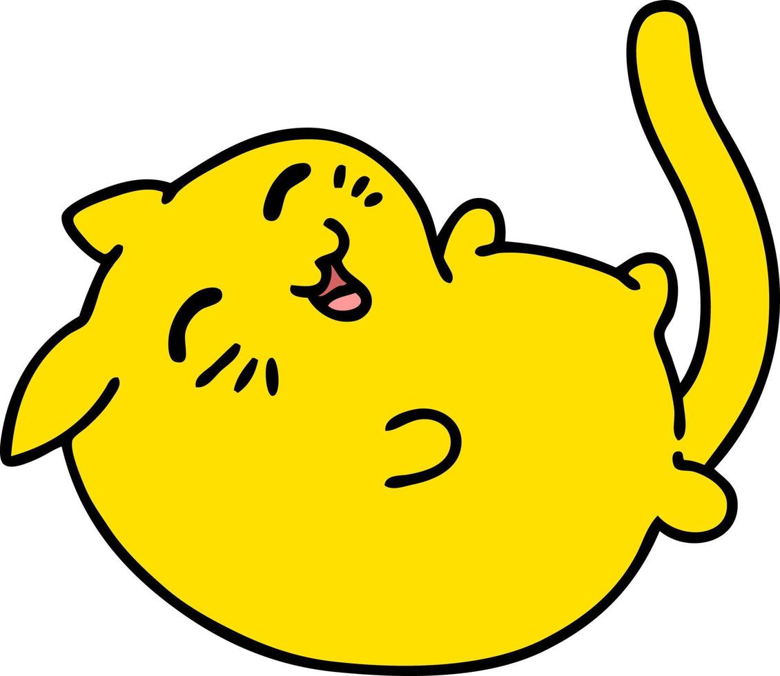 desenho de um gato feliz fofo rindo vetor