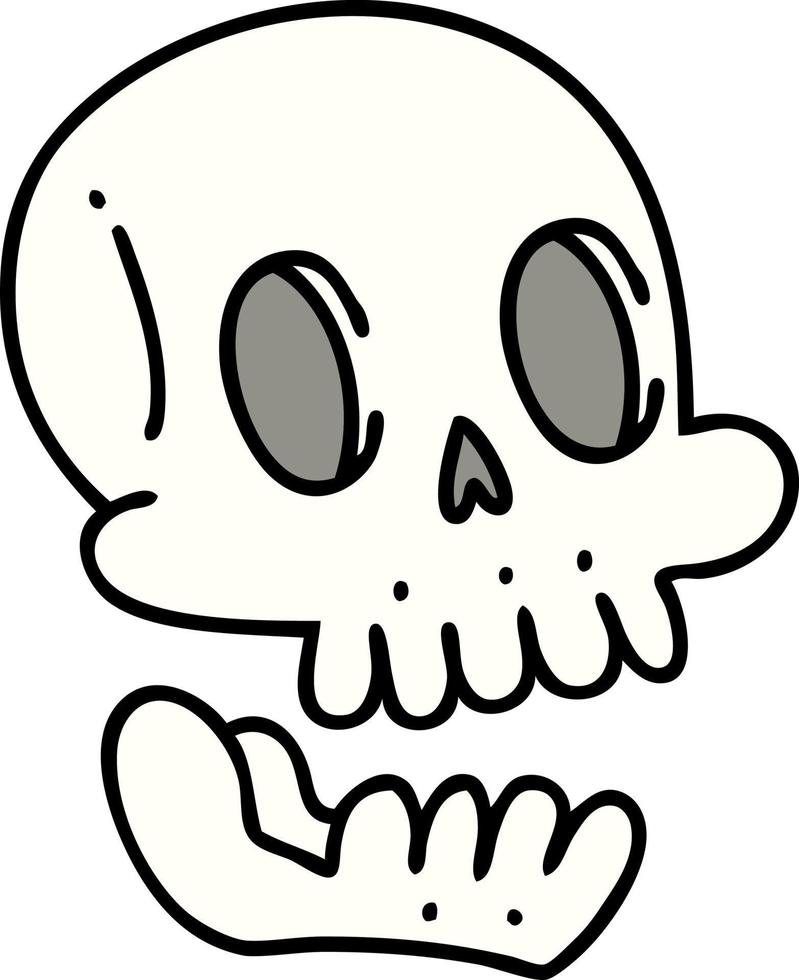 desenho de um crânio assustador de halloween vetor
