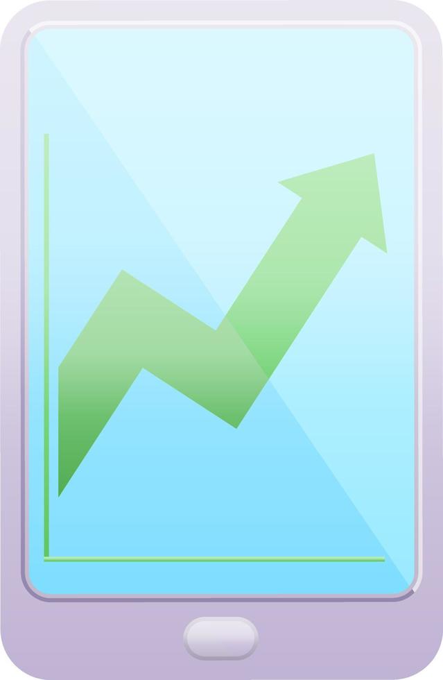 tablet eletrônico mostrando o ícone de ilustração vetorial gráfico de desempenho de negócios vetor