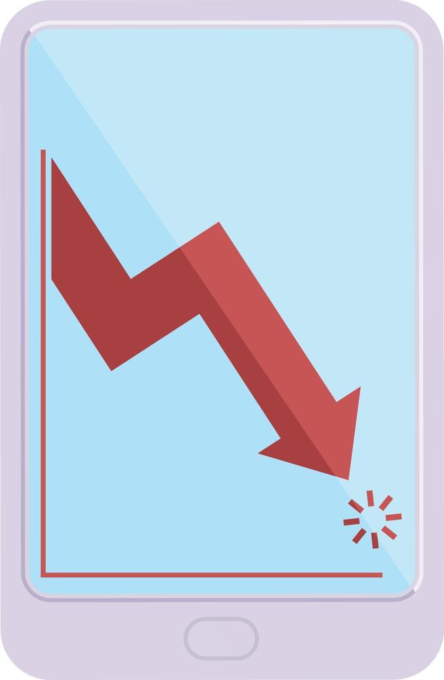 tablet eletrônico mostrando o ícone de ilustração vetorial gráfico de desempenho de negócios vetor