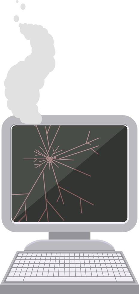 ícone de ilustração vetorial gráfico de computador quebrado vetor
