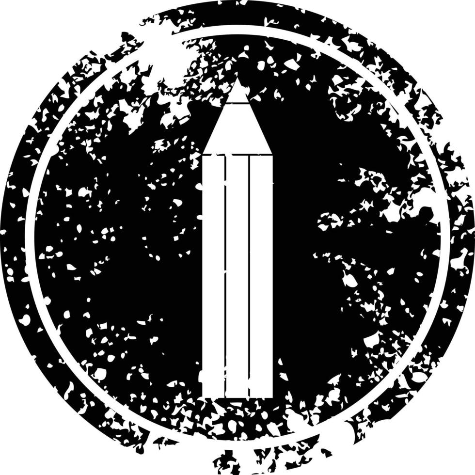 lápis ilustração vetorial símbolo circular angustiado vetor