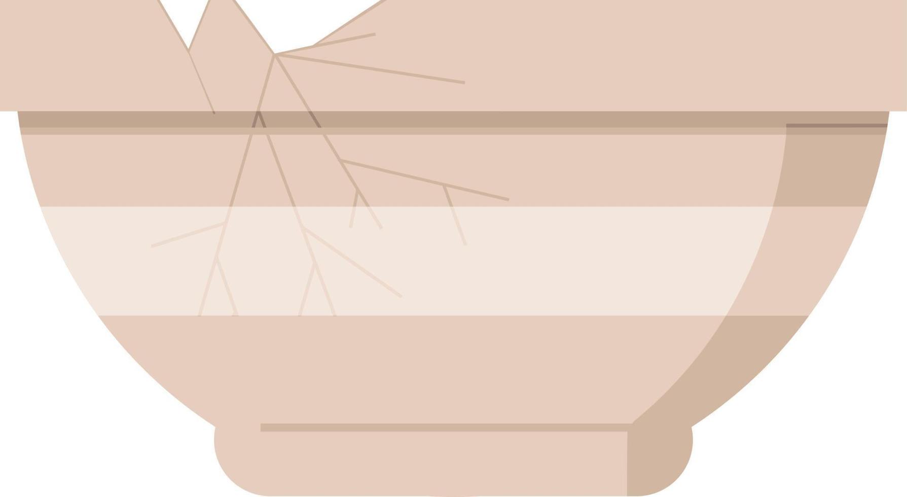 ícone de ilustração vetorial gráfico de tigela rachada vetor