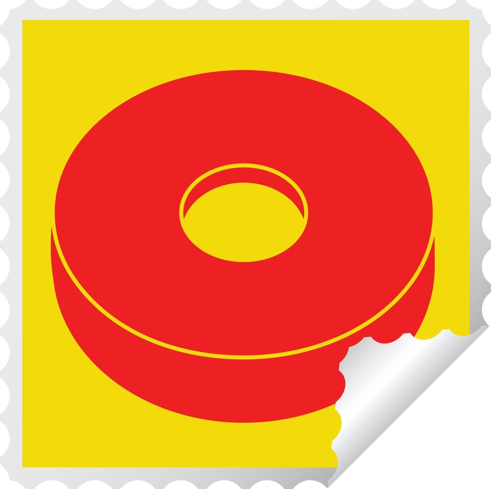 adesivo de peeling quadrado de vetor gráfico de donut