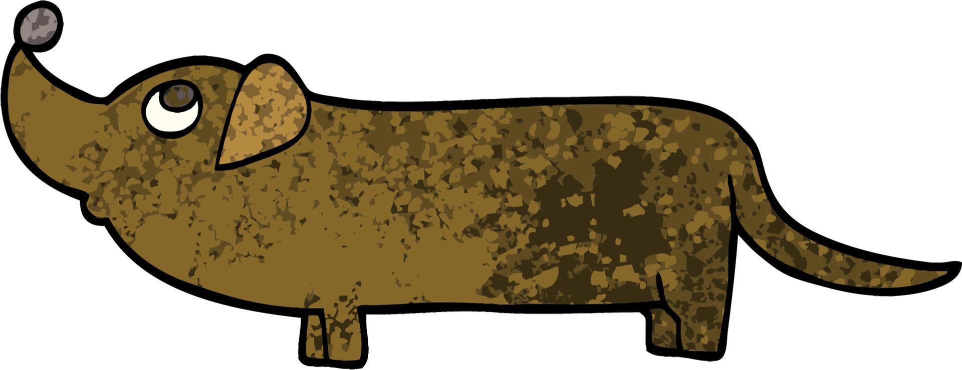 dachshund de desenho de ilustração texturizada grunge vetor