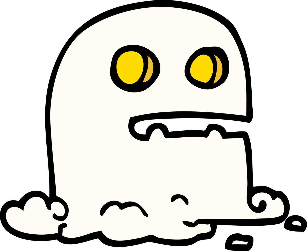 fantasma assustador de desenho animado estilo doodle desenhado à mão vetor