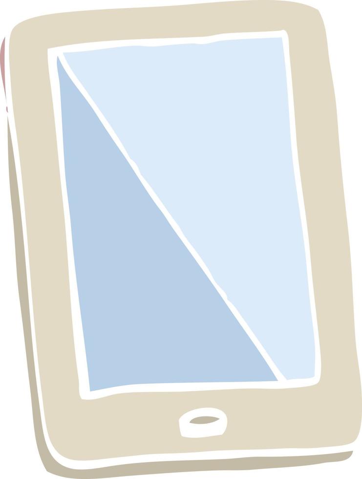 tablet de computador de desenho animado de ilustração de cor plana vetor