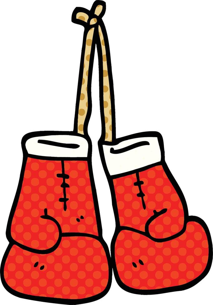 luvas de boxe de desenho animado estilo quadrinhos vetor