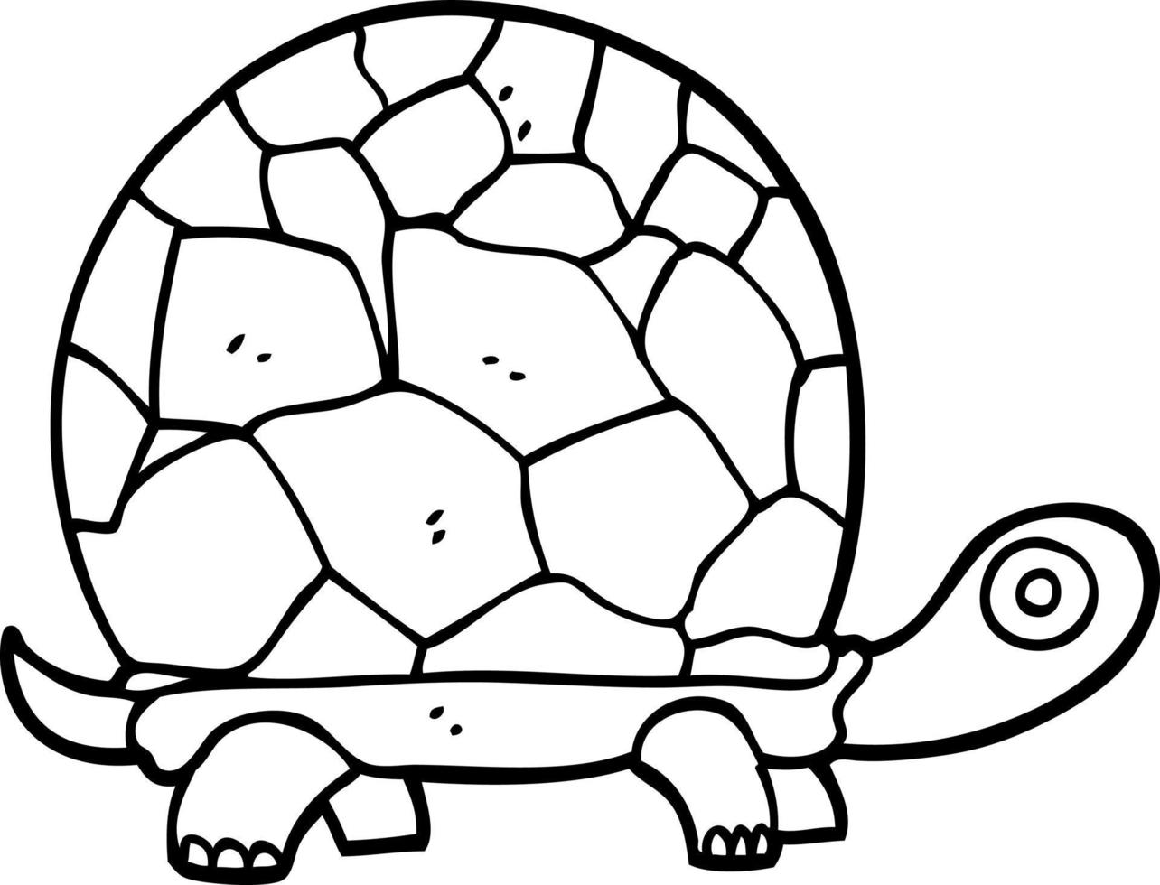 tartaruga de desenho animado preto e branco vetor