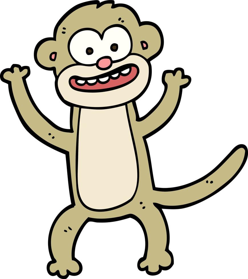 macaco de desenho animado estilo doodle desenhado à mão vetor