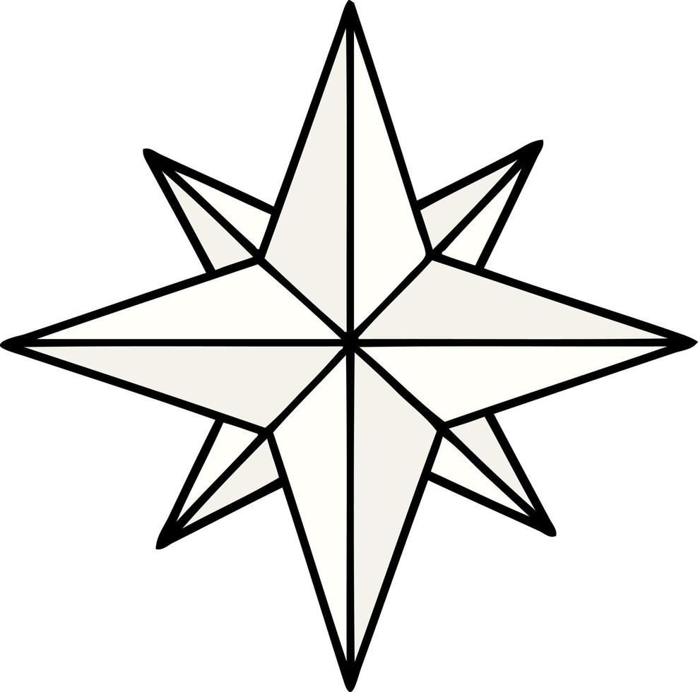 tatuagem tradicional de uma estrela vetor