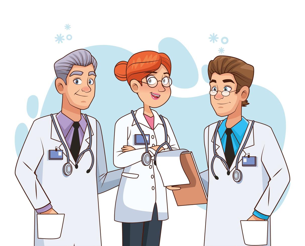 personagens da equipe médica profissional vetor