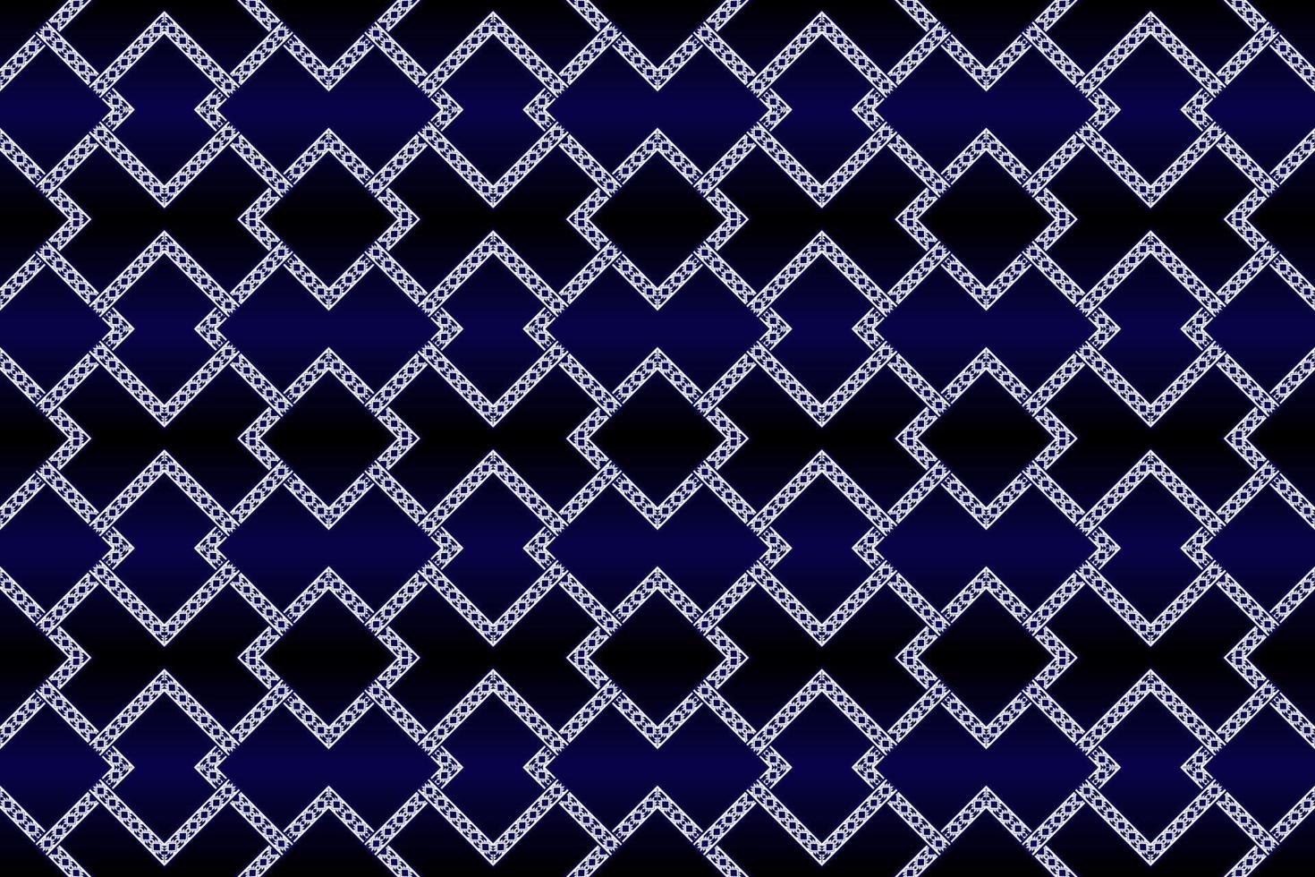 design de padrão geométrico sem costura étnico branco e azul escuro para papel de parede, fundo, tecido, cortina, tapete, roupas e ilustração vetorial de embrulho. vetor
