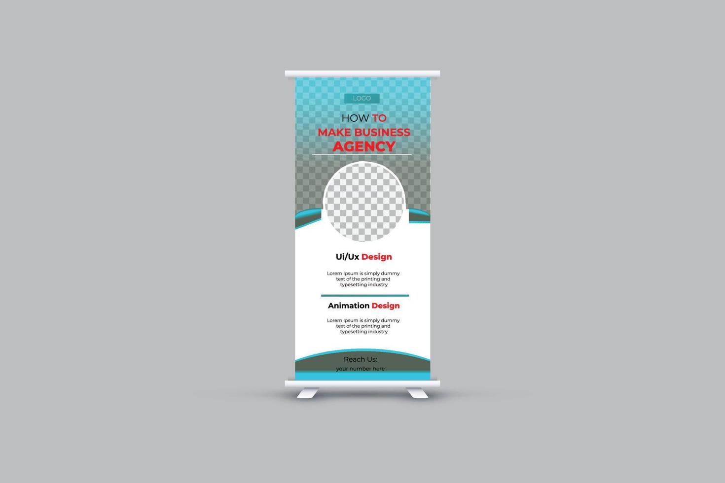 negócios roll up banner design vetor